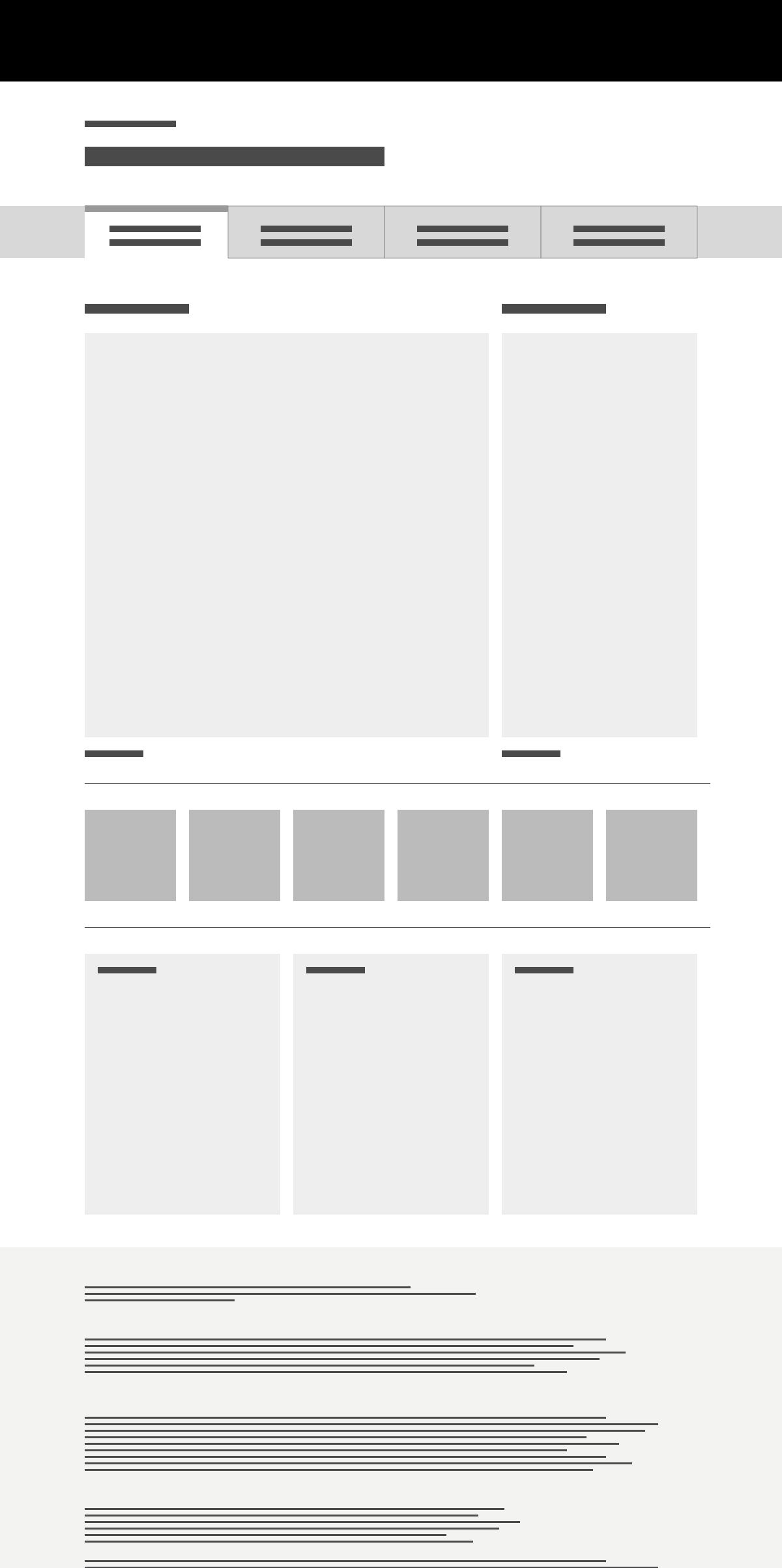 representation of a page archetype featuring a dashboard