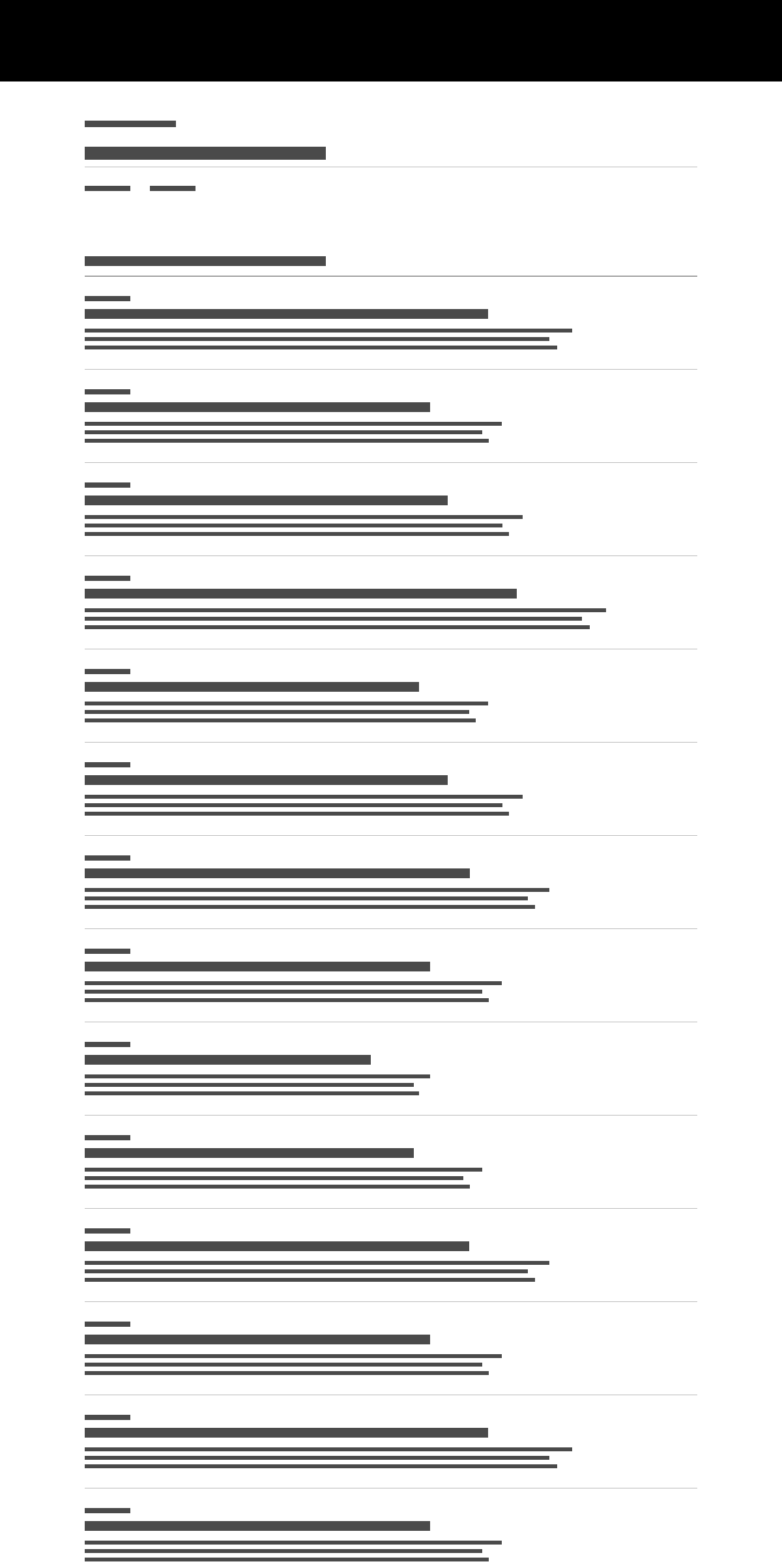 representation of a page archetype featuring search results