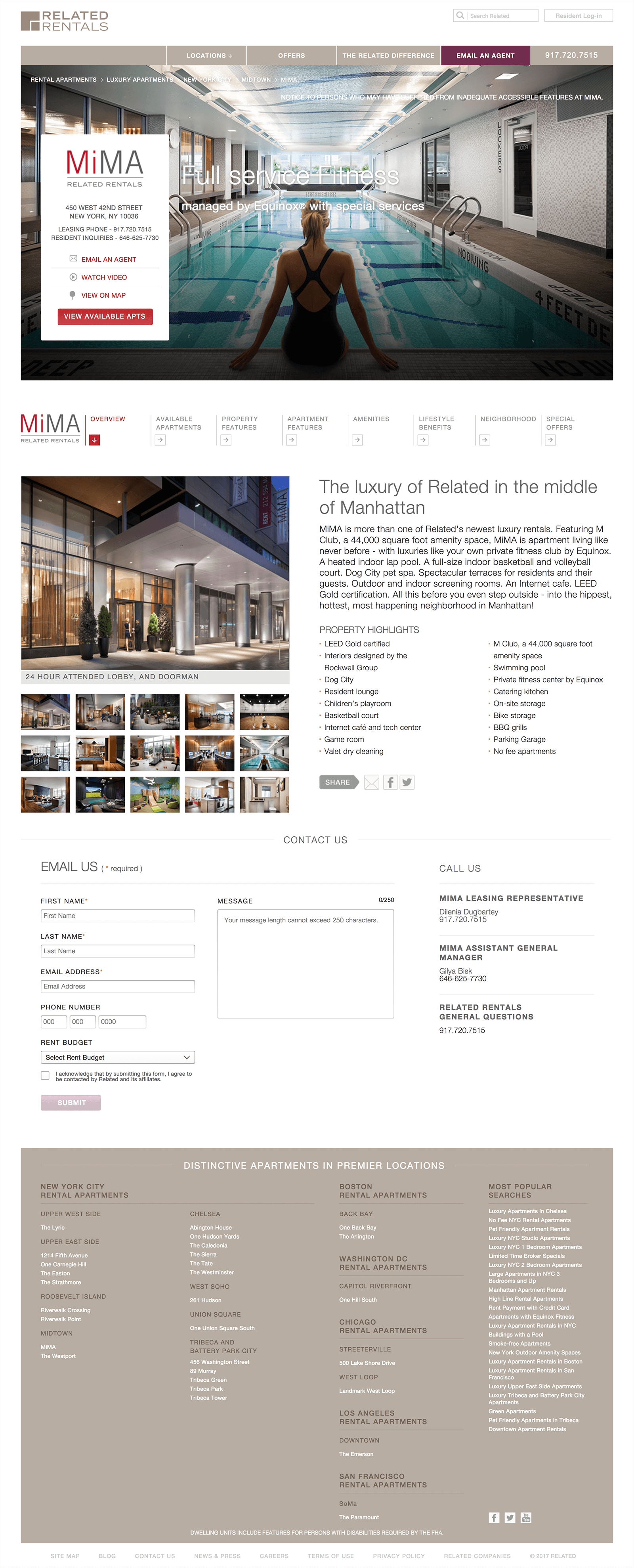 rentals property landing page